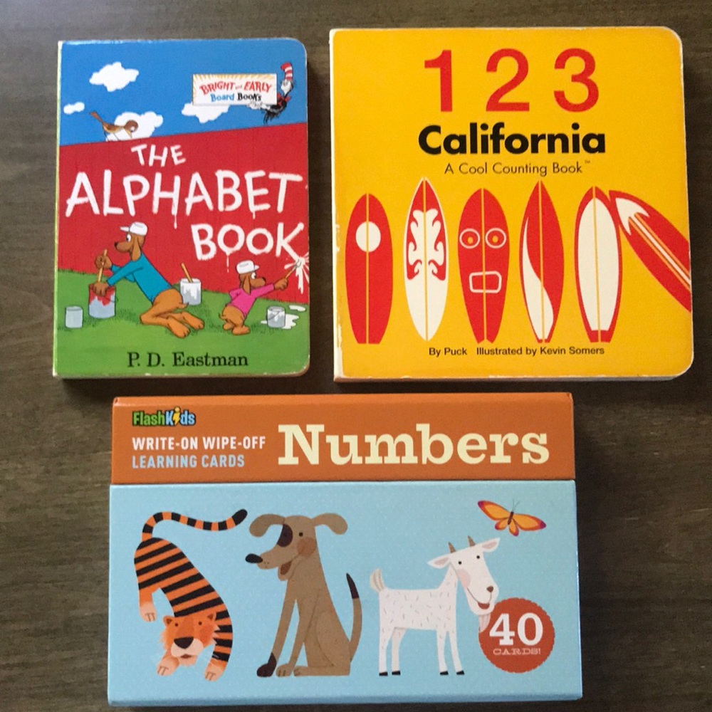Preschool learning numbers and alphabet book bundle